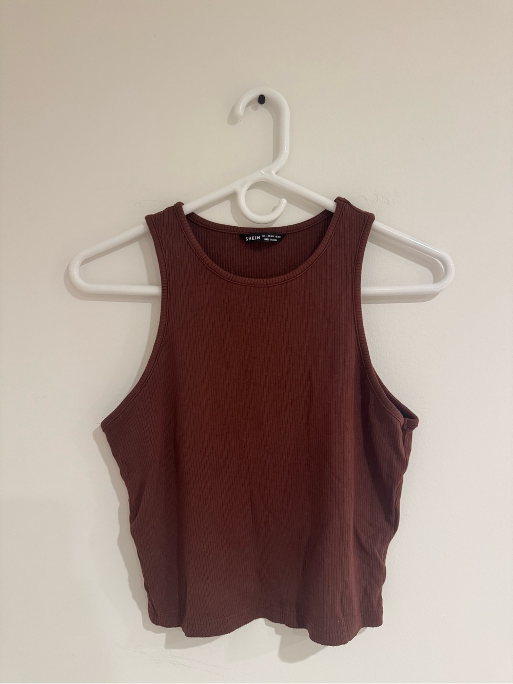Shein Women’s  Ribbed Tank Top in Brown Size Large